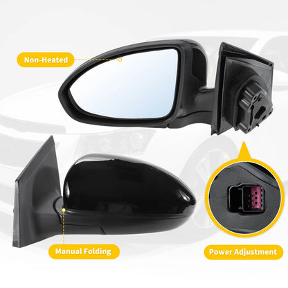 Left Side Door Mirror Gloss Black for Chevy Cruze Limited (2014-2015)