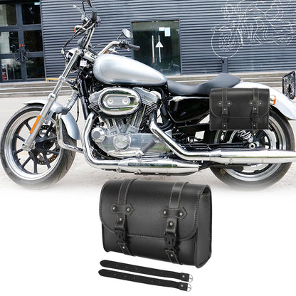 Tool Bag / Handlebar Bags / Luggage - Faux Leather Black for Motorcycle