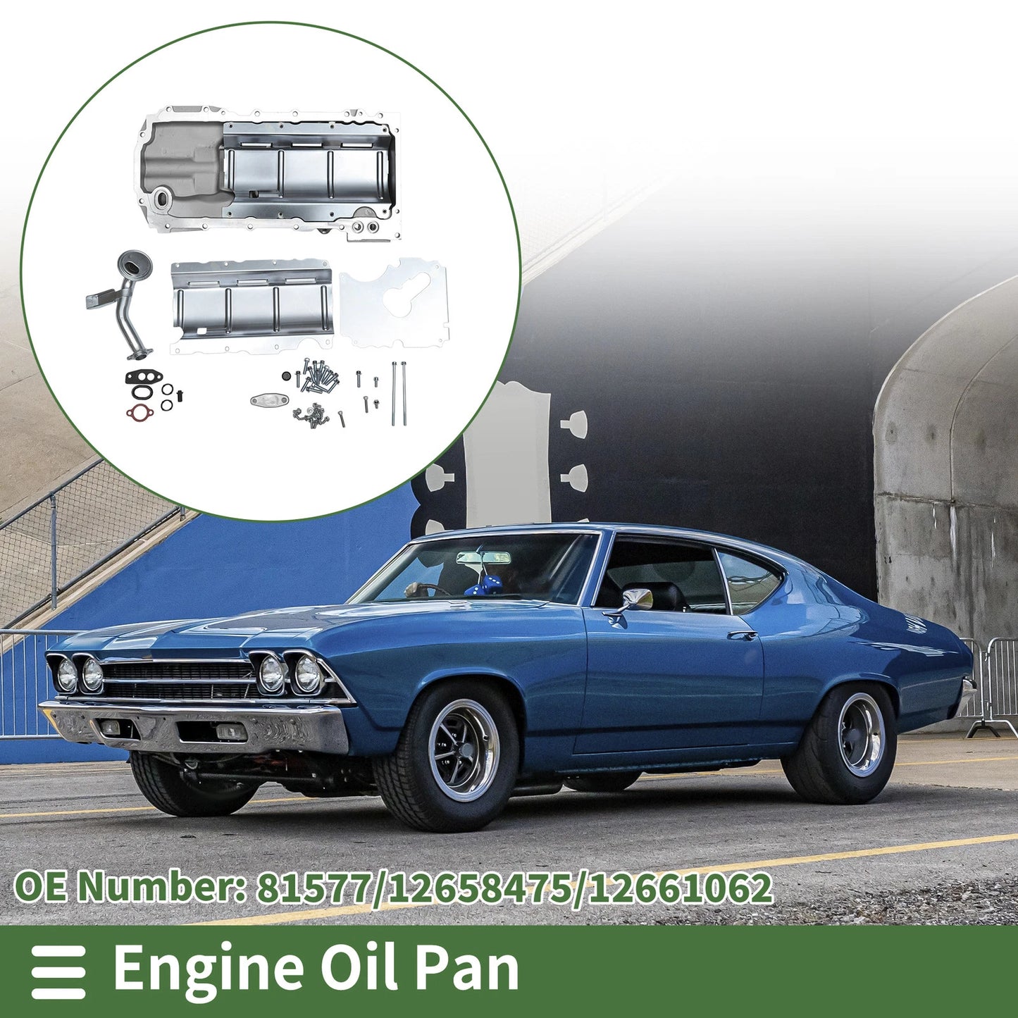 1 Pc Aluminum Engine Oil Pan for Chevrolet Chevelle (1964-1968)