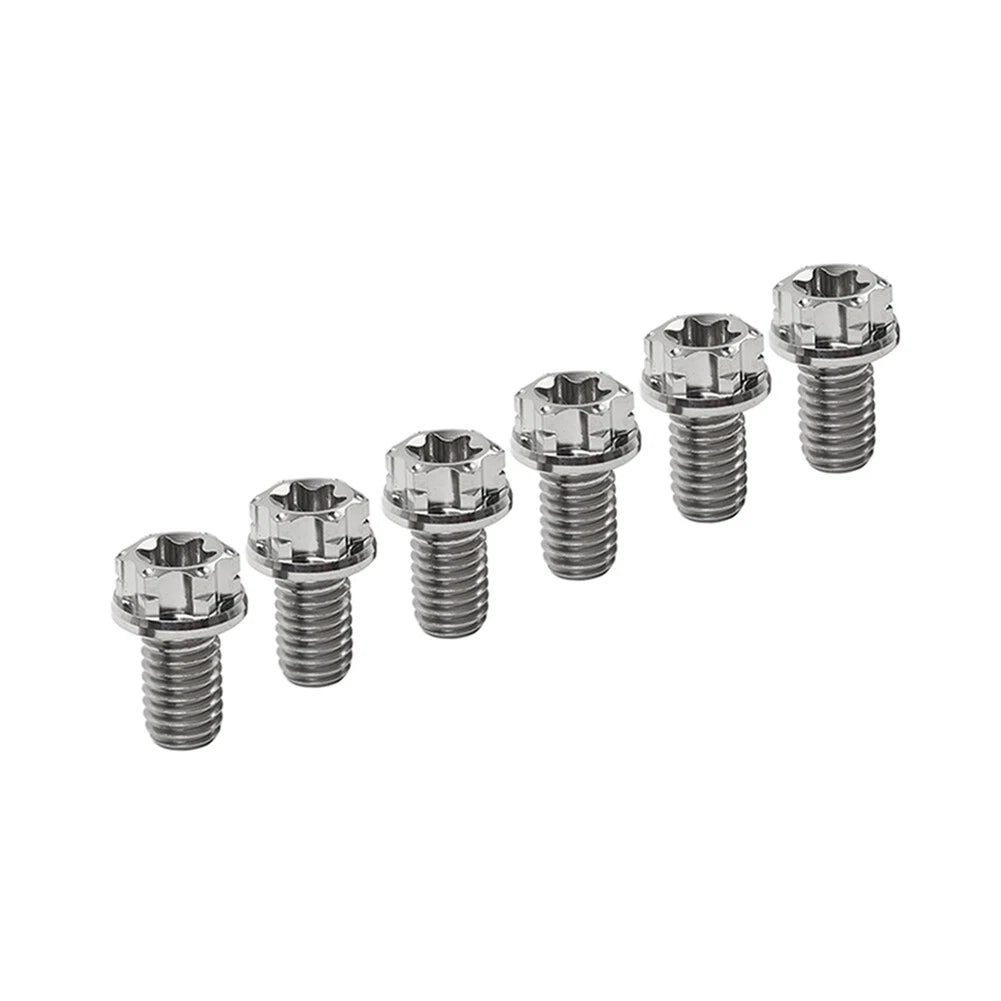 6pcs M8x15mm Titanium Torx Head Flange Bolts for Motorcycle Bike