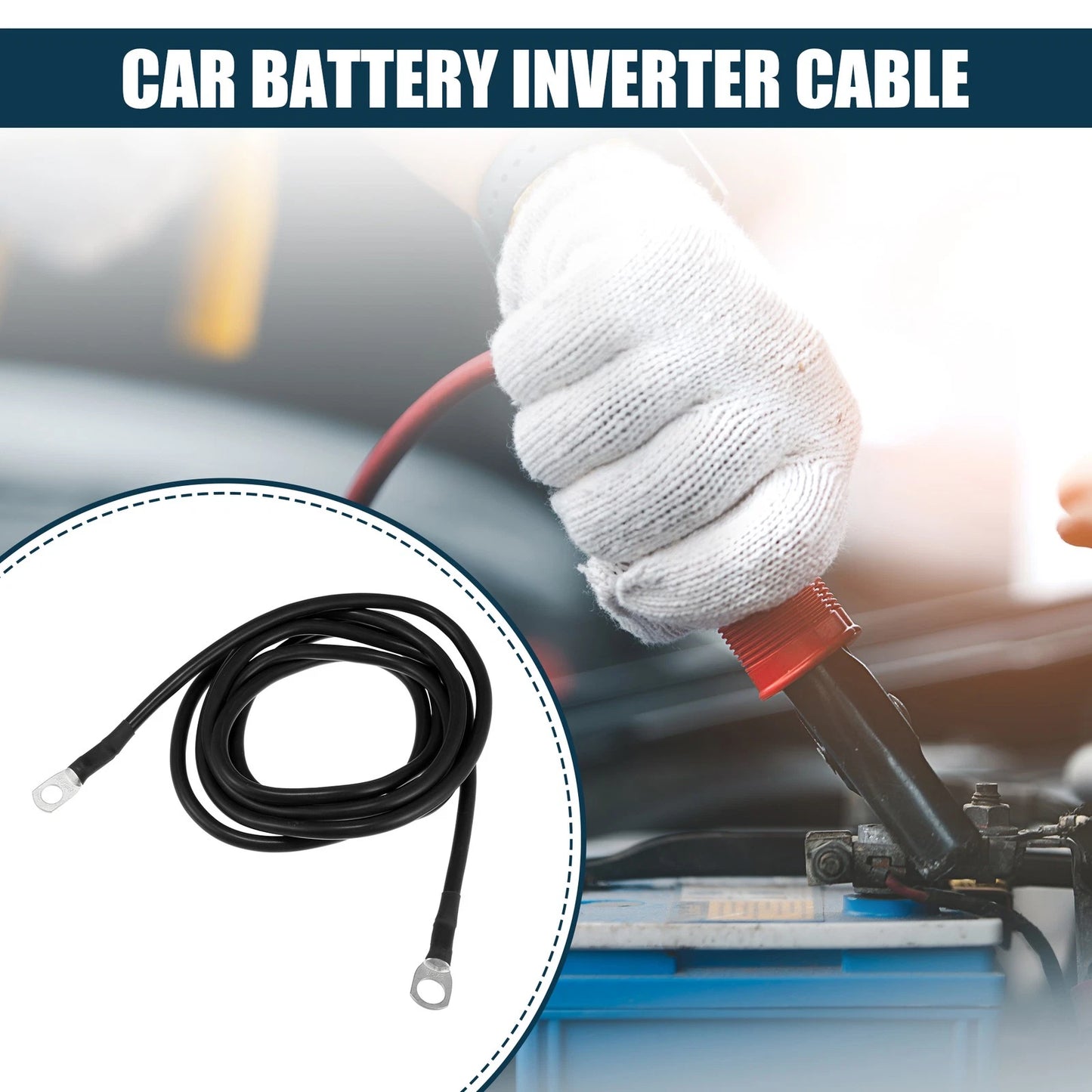 Cable 5/16-3/8 7ft Marine Battery Inverter Wire for Car