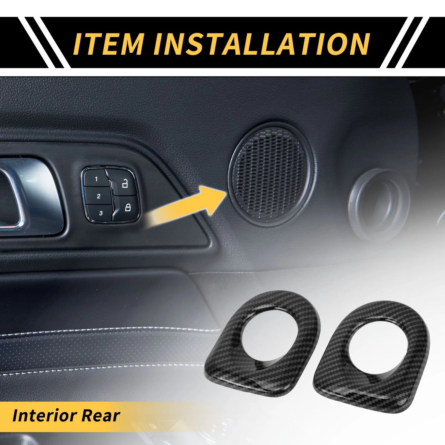 Carbon Fiber Rear Door Handle Speaker Covers for Toyota Tundra (2014-2021)