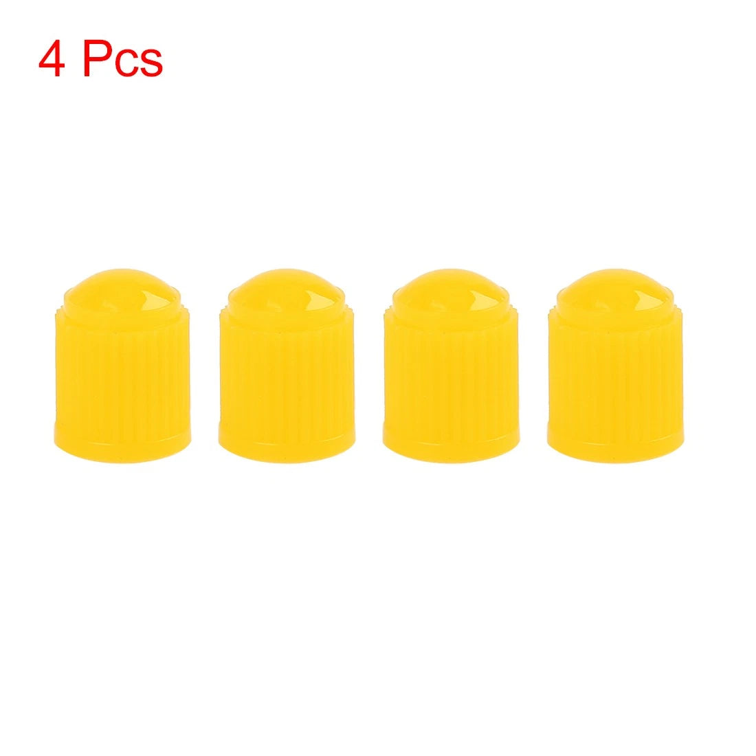 4 x Yellow Plastic Universal Tire Valve Stem Cap Cover for Motorcycle Bike Car