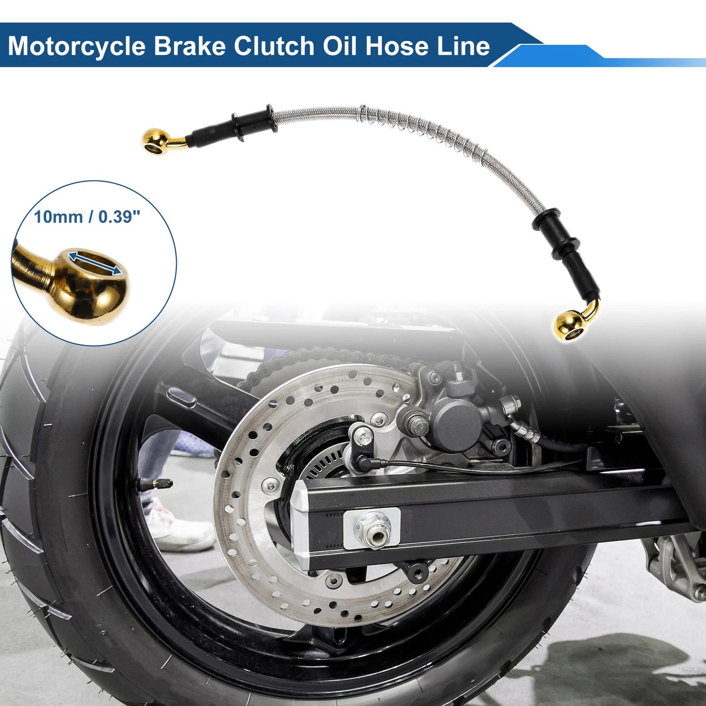 30cm Brake Clutch Oil Hose Line Silver Tone for Motorcycle
