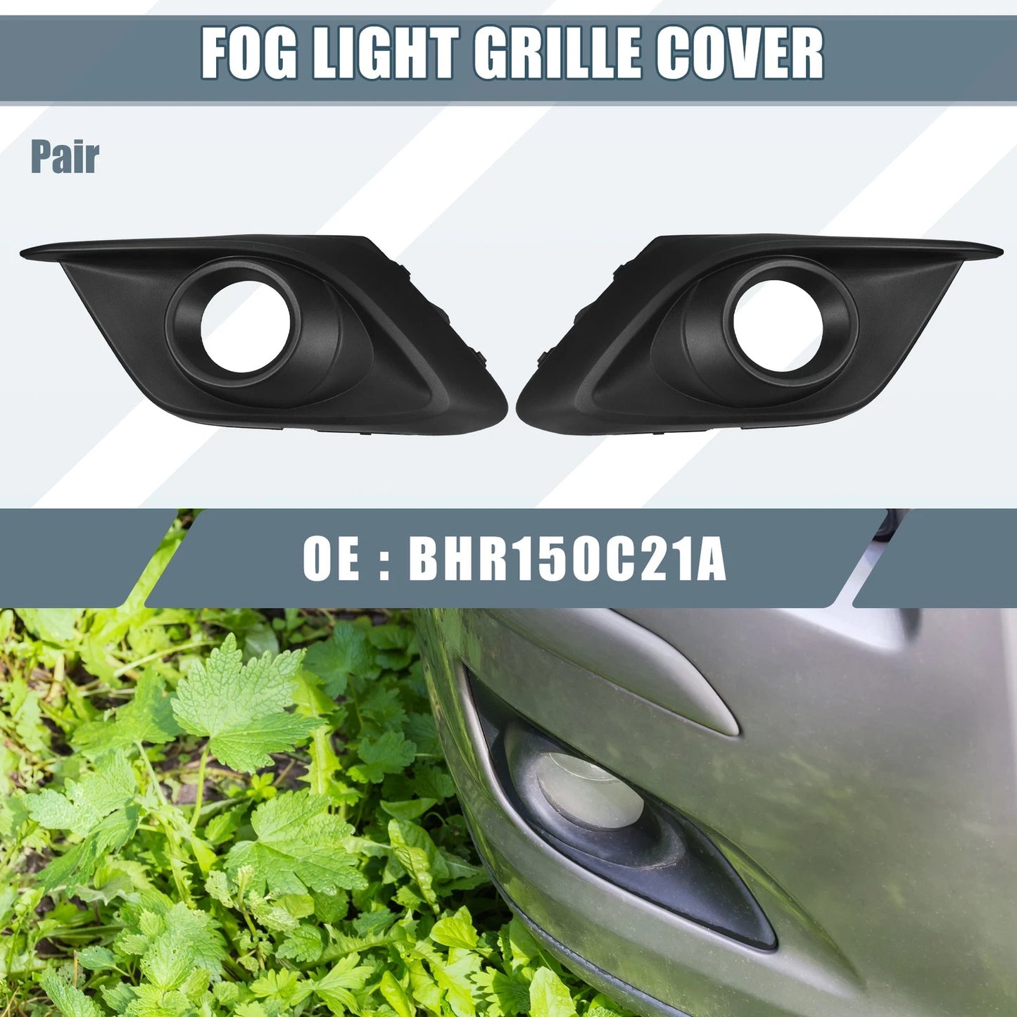 Front Left Right Fog Light Grille Cover Trim for Mazda 3 (2014-2016)