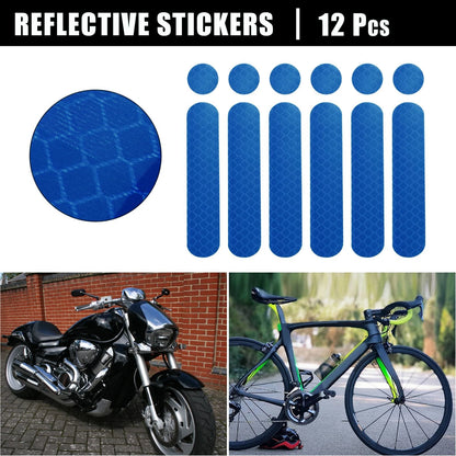 12pcs / Reflective Safety Sticker PET Blue for Helmet for Bicycle Motorcycle