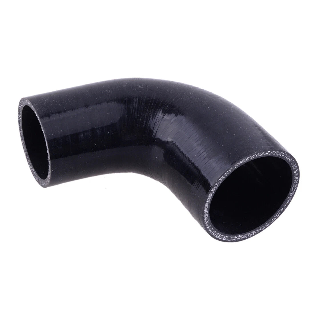 Black 2" to 2.5" 90 Degree Reducer Silicone Hose Coupler for Car
