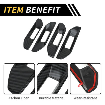 Carbon Fiber Door Handle Bowl Cover Trim for Ford Ranger (2023-2024)