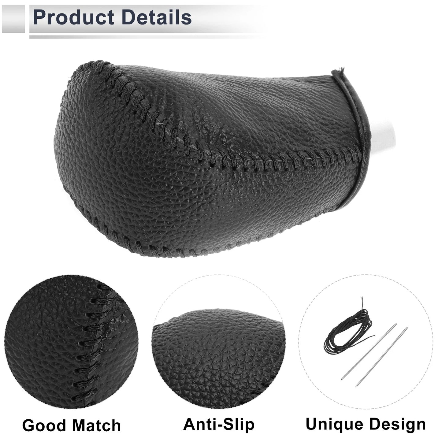 Gear Shift Knob Cover for Toyota Corolla 2009-2013 Pebbled Black Faux Leather
