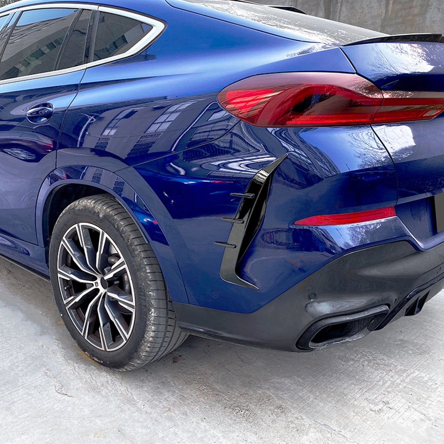 Rear Bumper Side Splitter Covers 2 x Black for BMW X6 G06 M Sport (2019-24)