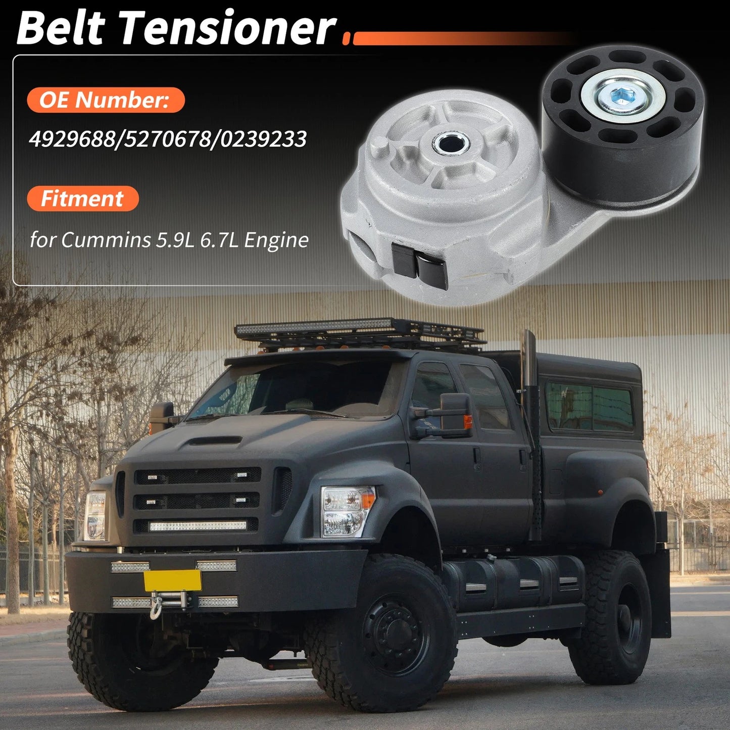 Drive Belt Tensioner Pulley for Ford F650 F750 Freightliner B2 M2 (2000-2023)