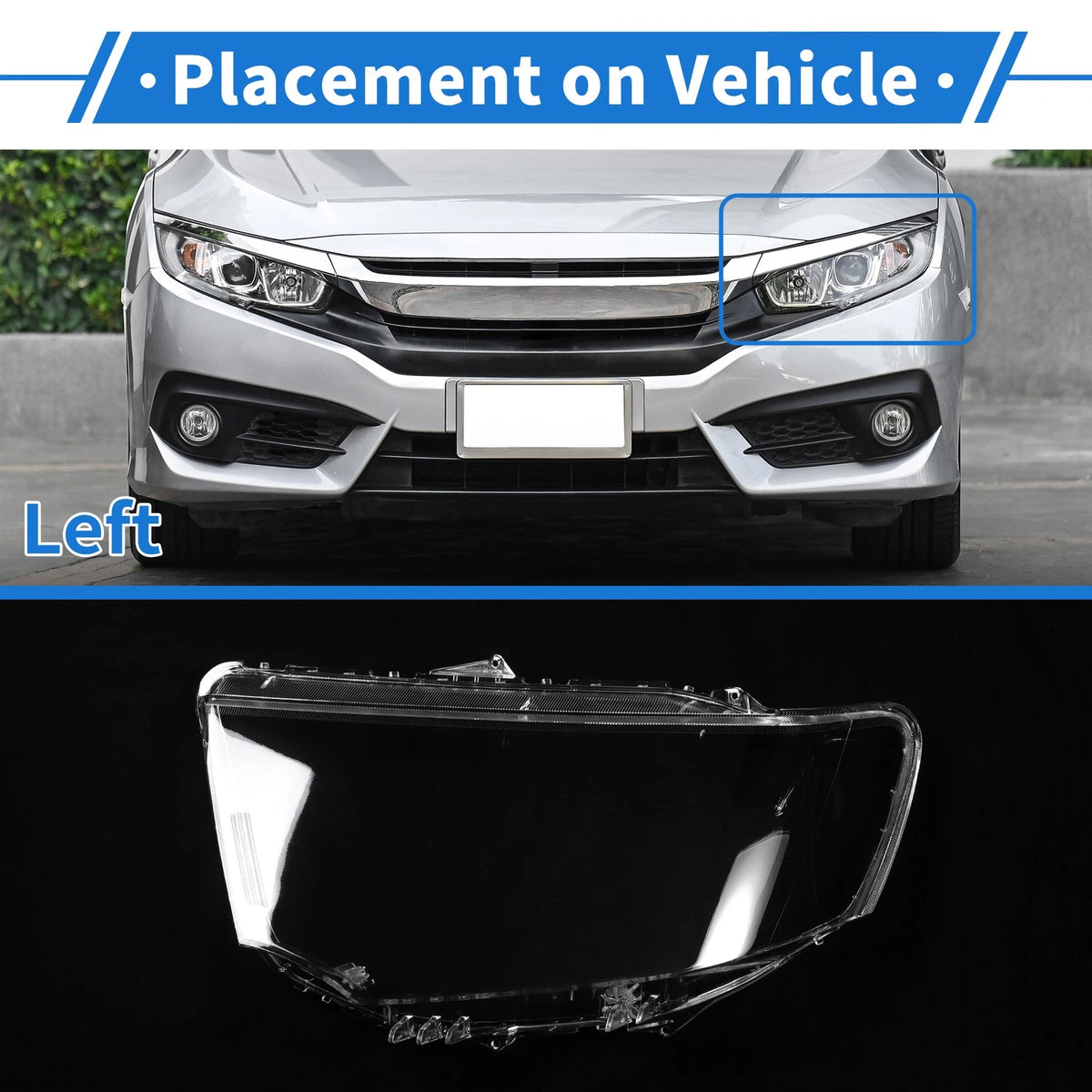 Front Left Headlight Lens Cover for Mitsubishi Pajero Sport (2013-2015)