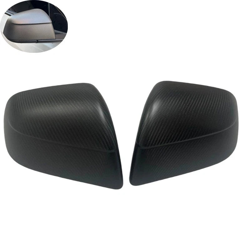 Matte Carbon Fiber Add-on Side Mirror Cover Caps for Tesla Model Y Juniper 2025