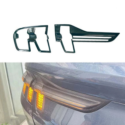 Real Carbon Fiber Rear Tail Lights Cover Trim for Ford Mustang Mach-E 2021-2024