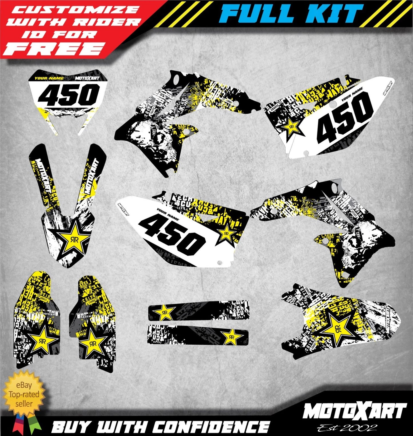 Custom Graphics Full Kit for Suzuki RMX 450 Z (2010-2018) GRAFFITI STYLE Decals