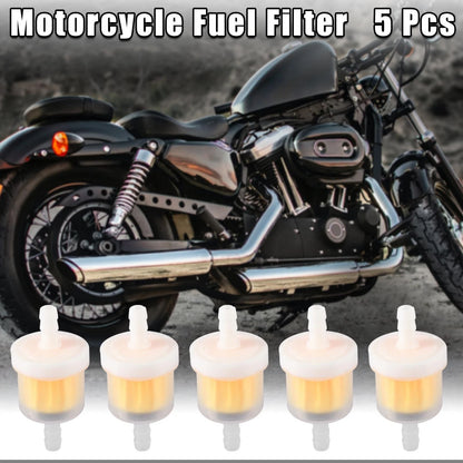 5pcs White Yellow Motorcycle Fuel Filters Gas Fuel Line Filter Magnet
