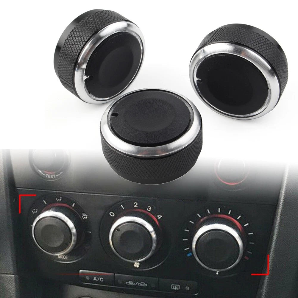 A/C Control Switch Knob Covers for Mazda 3 M3 (2004-2009) - 3 x Items