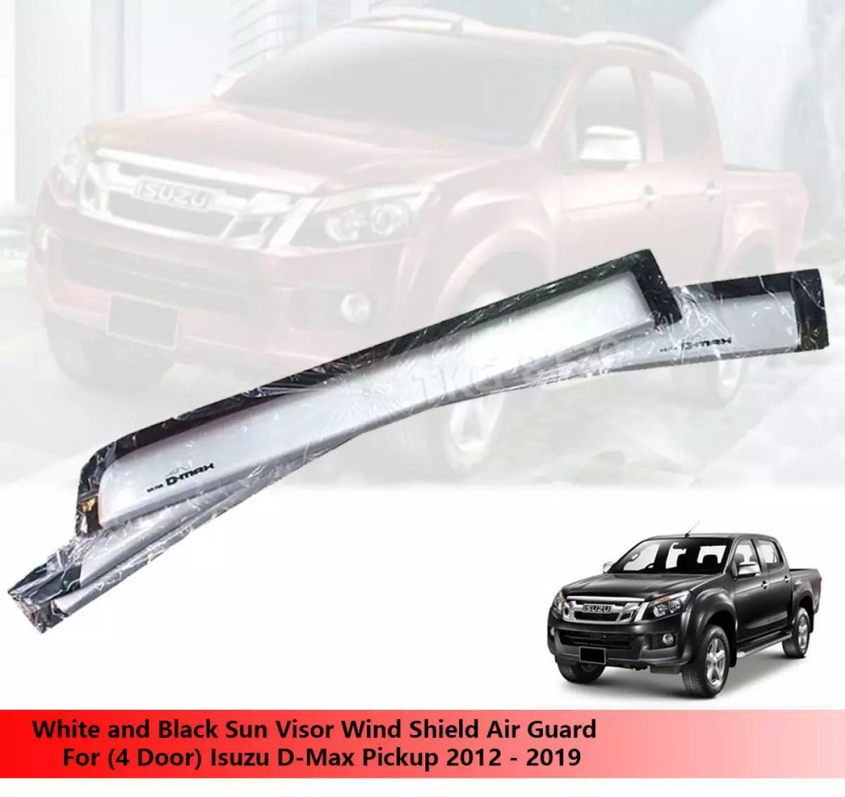 White Visor Windshield Monsoons for Isuzu D-Max 2012-2019 (2012-2019)