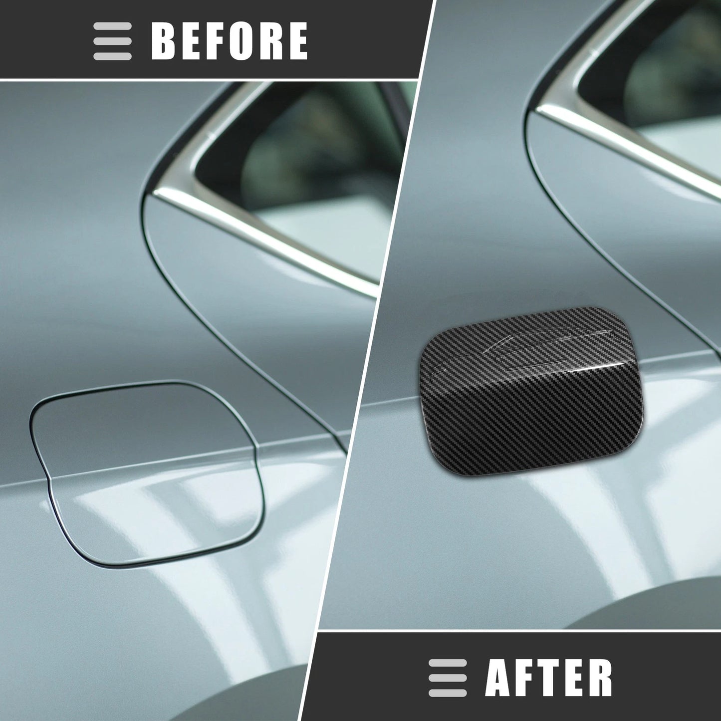 Gas Door Cover Trim for Dodge Charger (2015-2021) Carbon Fiber Pattern Black