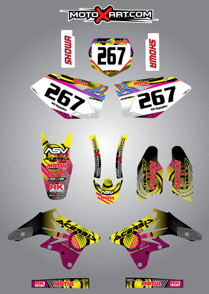 Custom Graphic Kit for Suzuki RMZ 250 (2007-2009) - NEON Style Stickers
