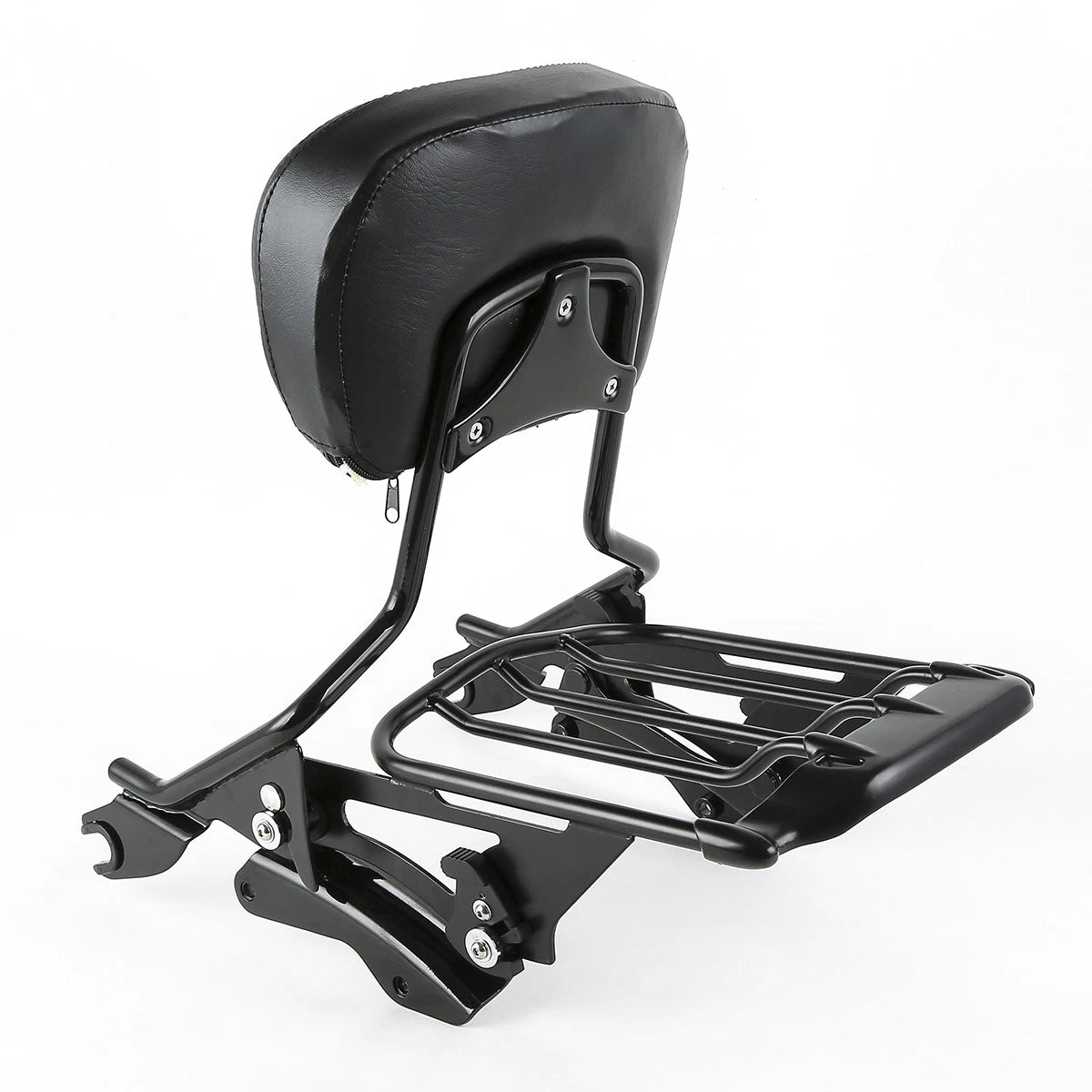 Black Sissy Bar Backrest Luggage Rack for Harley Touring (2014-2025)