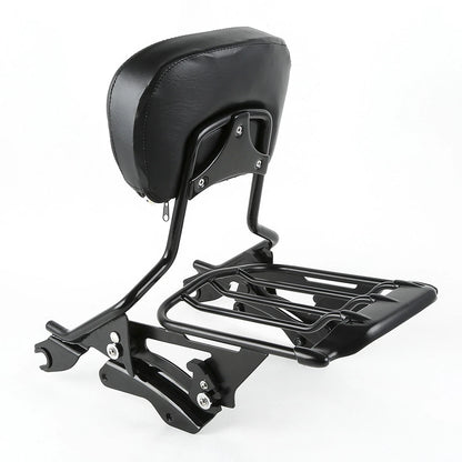 Black Sissy Bar Backrest Luggage Rack for Harley Touring (2014-2025)