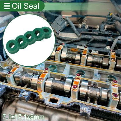 Oil Seal 7.1x17.1x8mm High Pressure Green 5 Pcs