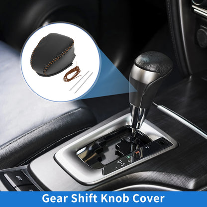 Gear Shift Knob Cover for Infiniti QX50 (2019 - 2024) Faux Leather Black Brown