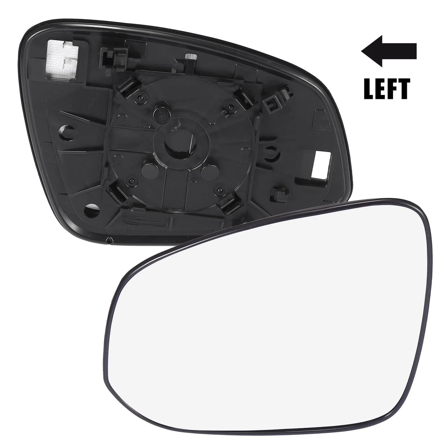 Heated Left Side Mirror Glass with Backing Plate for Toyota RAV4 (2001-2023)