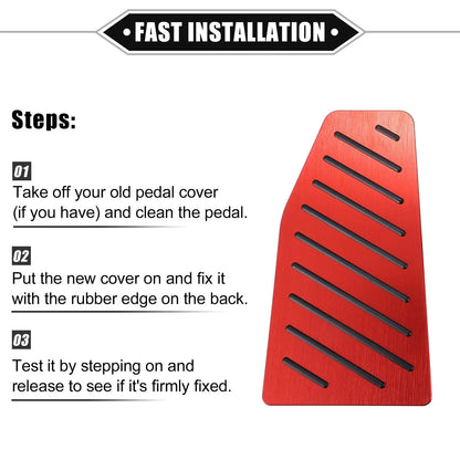 Gas Brake Footrest Pedal Cover for Toyota Rav4 (2019-2023) Red Aluminum Rubber