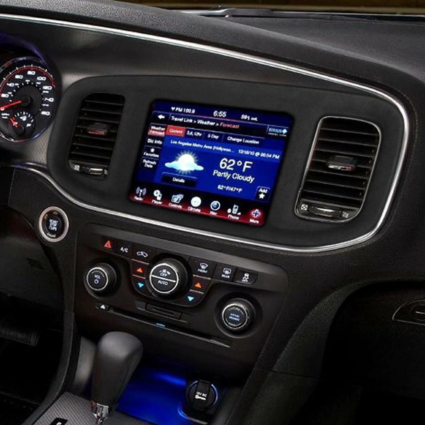 1x Black Navigation Panel Cover for Dodge Charger (2015-2023)