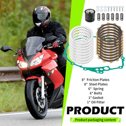Clutch Friction/Steel Plates Kit w/ Gasket for Yamaha YZF-R6S (2006–2009)