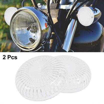 2 x White LED Turn Signals Covers Light Lens Cover for Yamaha V-Star 650 1100