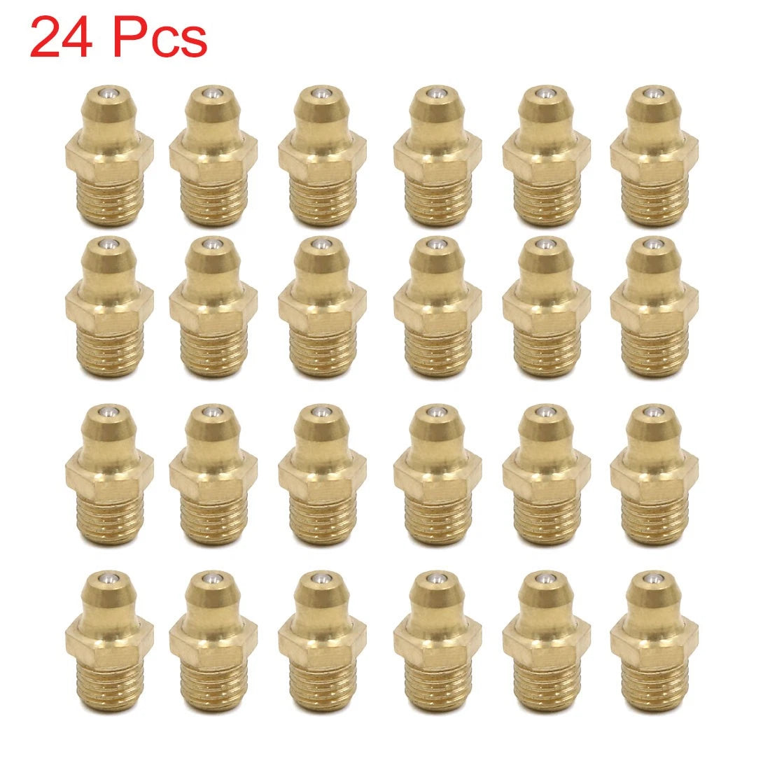 24pcs M8 x 1 Thread Brass Straight Grease Nipple Fitting for Motorcycle Car