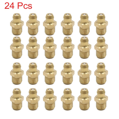 24pcs M8 x 1 Thread Brass Straight Grease Nipple Fitting for Motorcycle Car