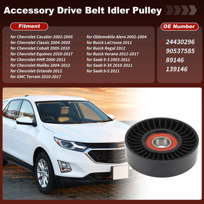 Drive Belt Idler Pulley for Chevy Equinox, GMC, Buick, Saab