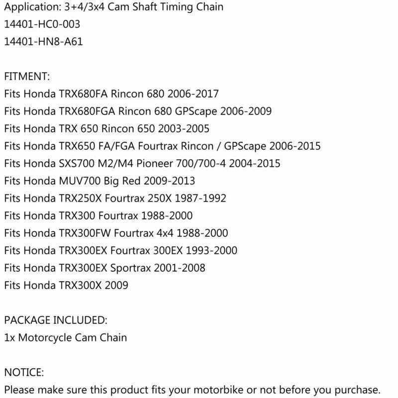 Timing Chain for Honda TRX250X TRX300EX (2001-2009)