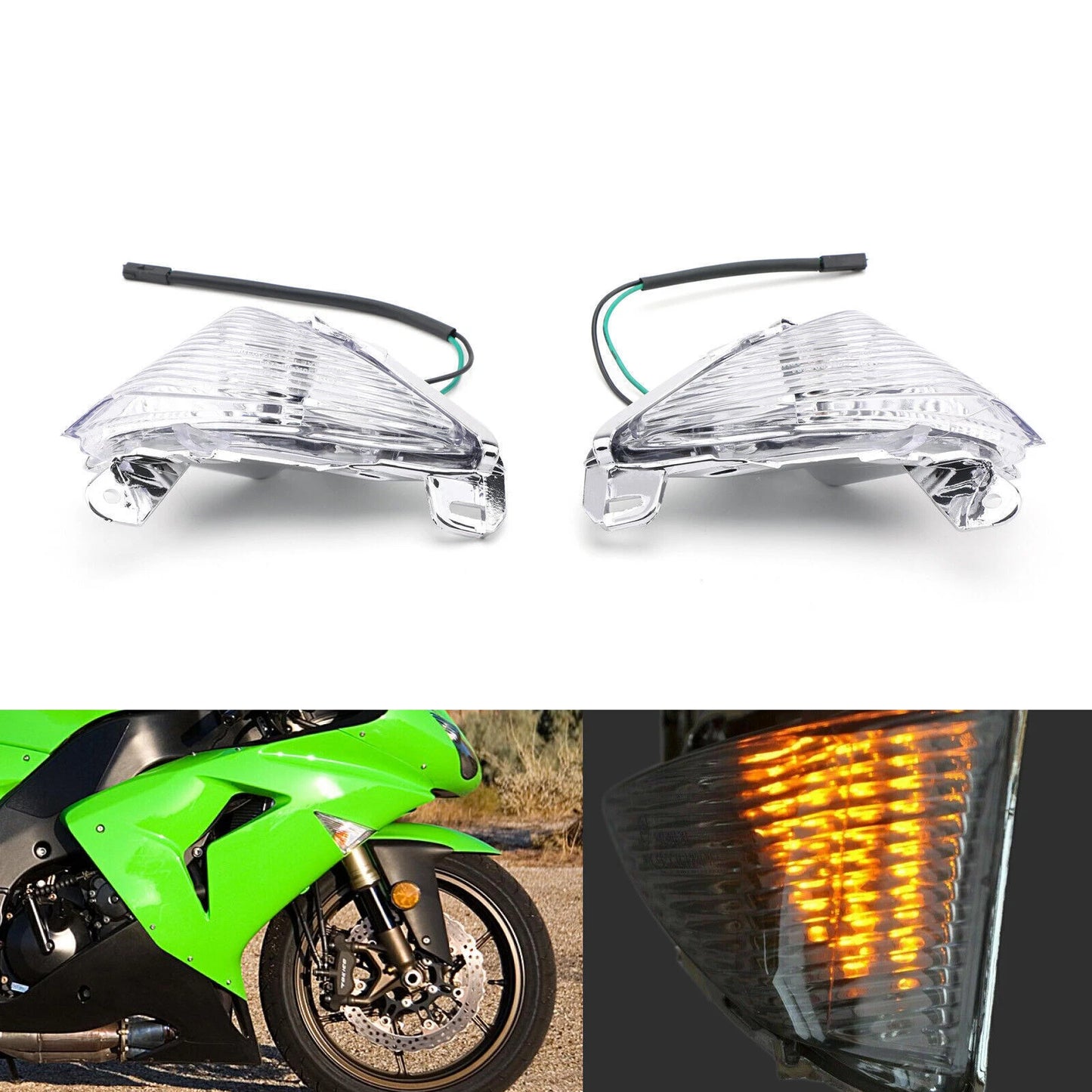 Front Turn Signal Lens for Kawasaki Ninja ZX6R/10R/14R EX650 ER-6N (2003-2023)