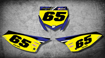 Custom Graphics for Yamaha YZ 65 Digger Style Number Plate Stickers