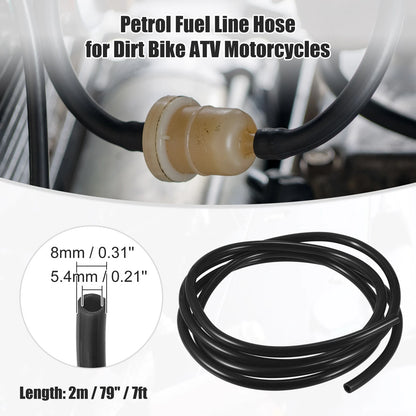 Fuel Vent Line Hose 0.31'' x 7ft Black for Motorcycle Dirt Bike