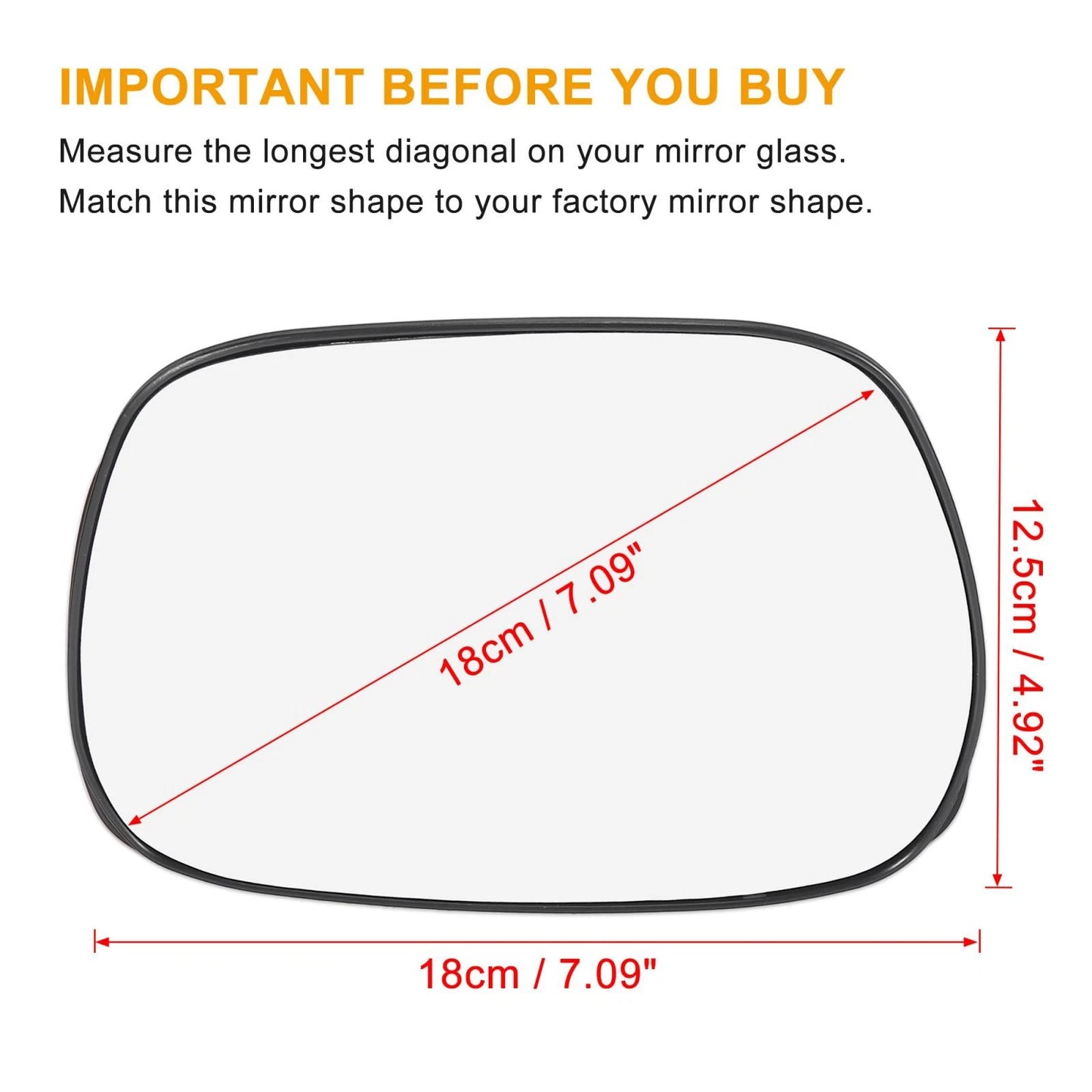 Left Side Mirror Glass with Backing Plate for Toyota RAV4