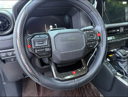 Carbon Fiber Style 3 x Steering Wheel Cover Trim for Toyota Prado LC250 (2024-2025)