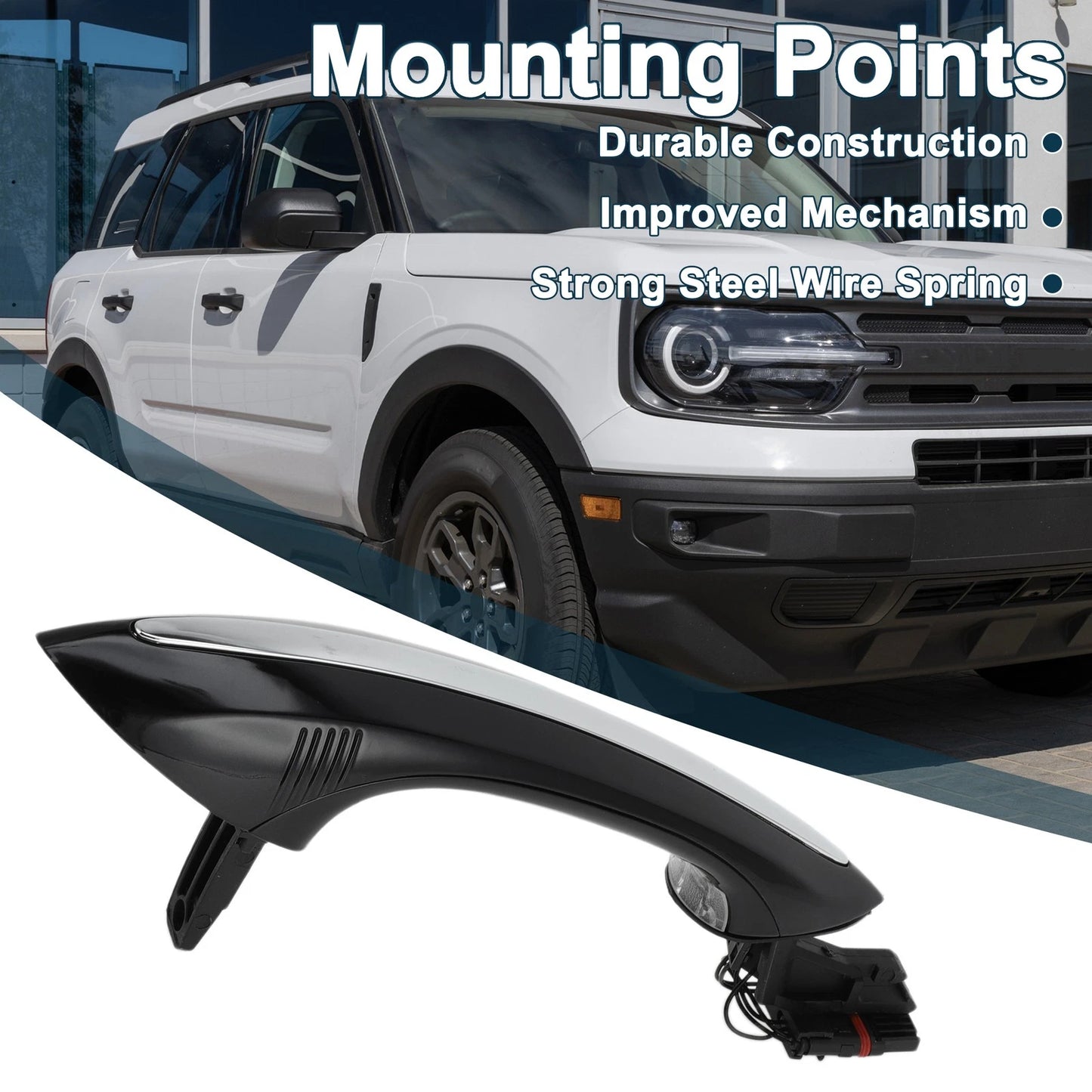Rear Left Exterior Door Handle for BMW F07 F10 (2010-2017) Black Silver Tone