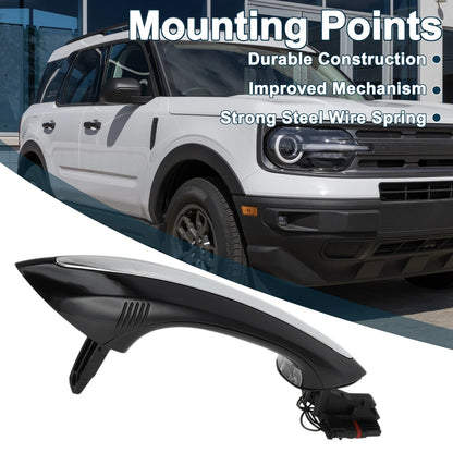 Rear Left Exterior Door Handle for BMW F07 F10 (2010-2017) Black Silver Tone