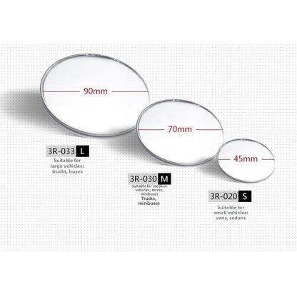 Wide Angle Blind Spot Mirror / 3 Sizes for Trucks Buses Vans Rearview