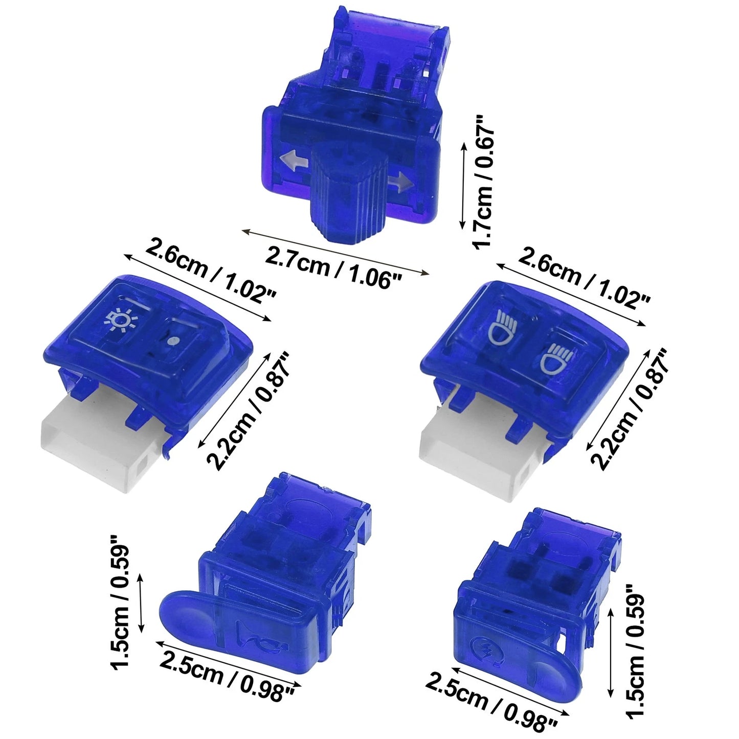 Handlebar Switch Set for Honda Motorcycle - Blue