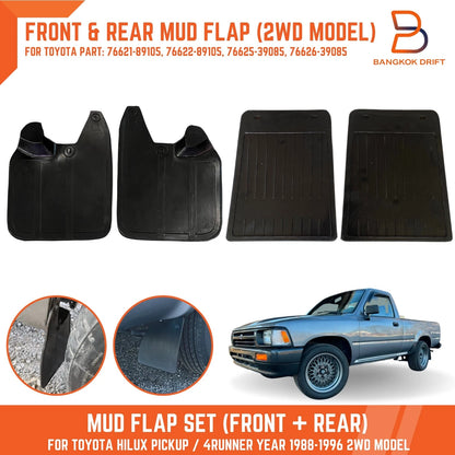 Black Rubber Mud Flaps for 2WD Toyota Hilux (1988-1996)