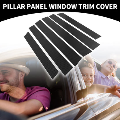 6pcs Black Carbon Fiber Car Pillar Window Trim Cover for Honda CR-V (2007-2011)