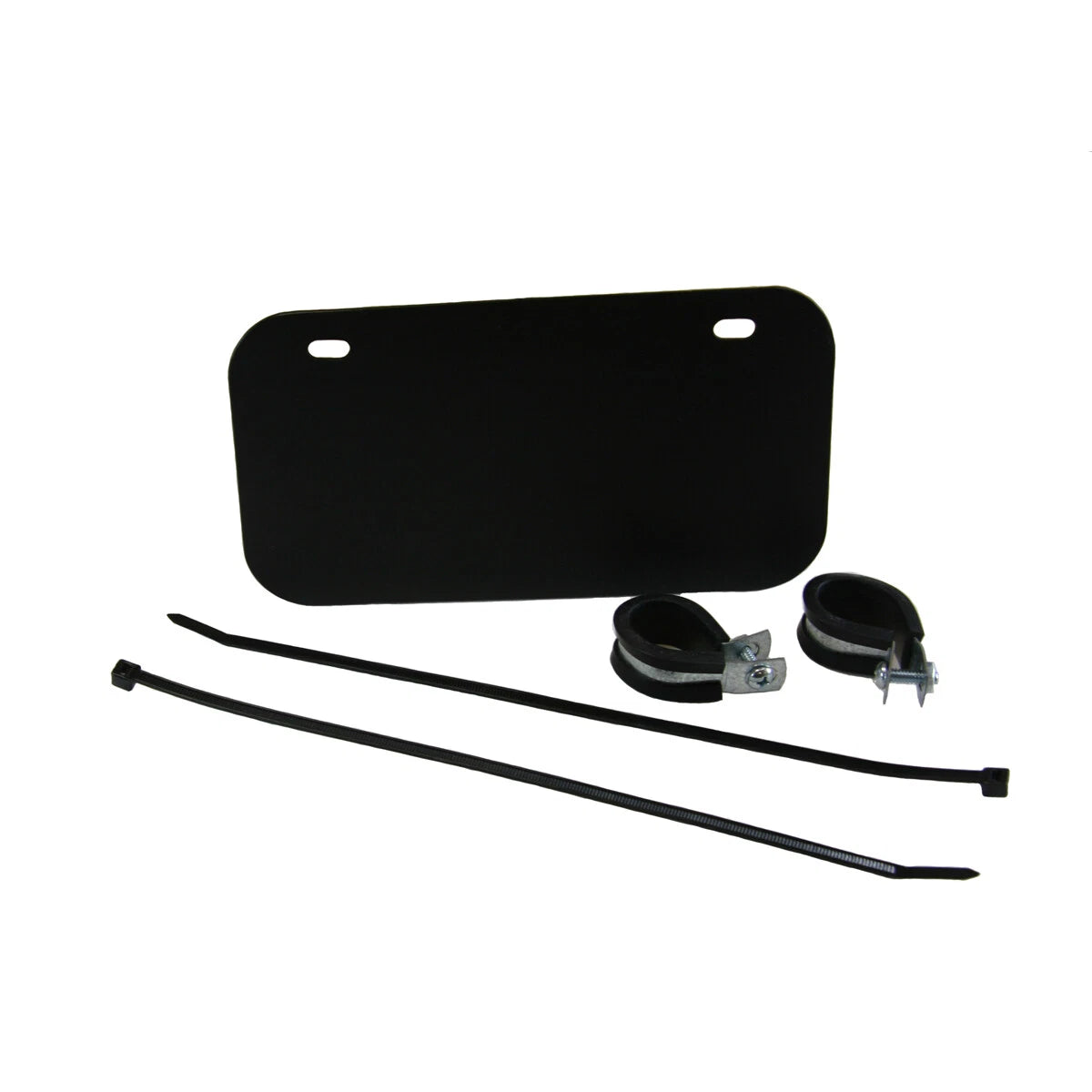 License Plate Kit Black with White decal for ATV