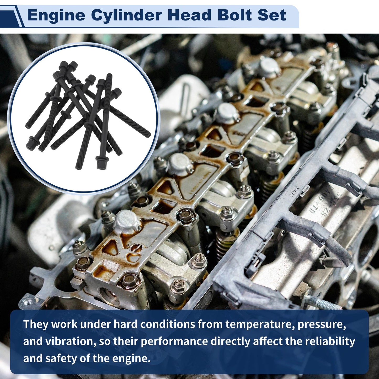 Engine Cylinder Head Bolt Set for Honda Accord, CR-V (2003-2009)